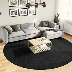 vidaXL Tapis shaggy PAMPLONA poils longs moderne noir Ø 280 cm