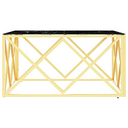 Acheter Maison Chic Tabls basse,Table Console pour salon doré 80x80x40 cm acier inoxydable et verre -MN84425