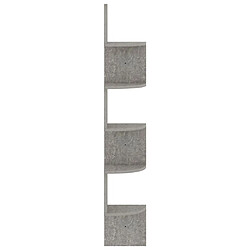 Avis vidaXL Étagère d'angle murale gris béton 19x19x123cm bois d'ingénierie