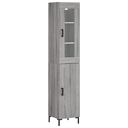 vidaXL Buffet haut Sonoma gris 34,5x34x180 cm Bois d'ingénierie