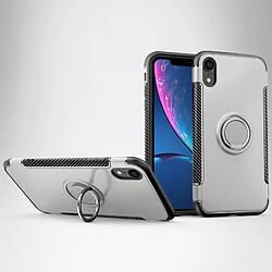 Wewoo Coque Étui de protection magnétique à 360 degrés pour anneau de rotation iPhone XR argent