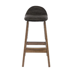 Moloo JUDE - Tabouret de bar vintage marron foncé et bois teinté noyer(x2) pas cher