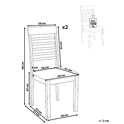 Avis Beliani Bois d'hévéa Chaise de salle à manger Set de 2 Bois clair ORTLEY