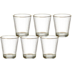 The Home Deco Factory Verres striés liseré doré (Lot de 6) 30 cl.