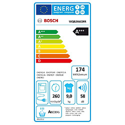 Sèche-linge pompe à chaleur avec condenseur 60cm 9kg série 8 blanc - WQB246C0FR - BOSCH