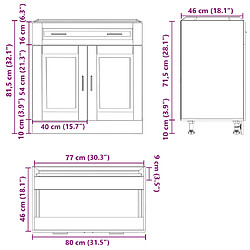 vidaXL Armoire de cuisine Porto blanc bois d'ingénierie pas cher