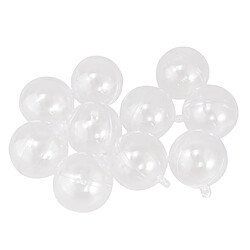 10pcs boule en plastique remplissable en plastique clair ornements artisanat de boîte à bonbons de Noël 4cm