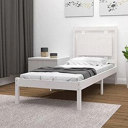 Maison Chic Lit Moderne Chambre - Cadre/structure de lit pour adulte Blanc Bois massif 75x190 cm Petit simple -MN83939