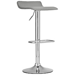 Decoshop26 Tabouret de bar x1 avec repose-pieds siège pivotant à 360° design simple PVC gris et métal chromé 10_0004802