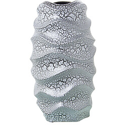 Vase Alexandra House Living Gris Argenté Céramique Craquelé 22 x 22 x 39 cm