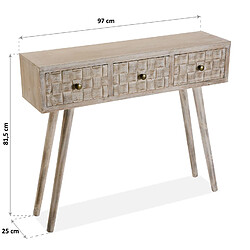 Versa Meuble d'entrée étroit, Table console Anish 97x25x81,5cm,Bois, Marron et gris pas cher