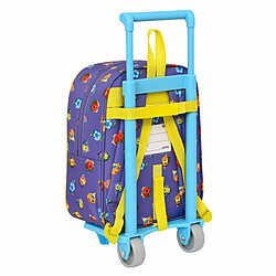 Cartable à roulettes SuperThings Guardians of Kazoom Violet Jaune (22 x 28 x 10 cm)