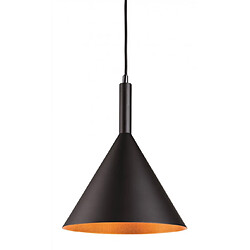 Luminaire Center Suspension Everest Noir avec de l'or à l'intérieur 1 ampoule 37cm