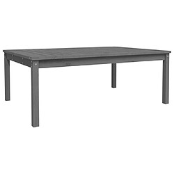 vidaXL Table de jardin gris 121x82,5x45 cm bois massif de pin