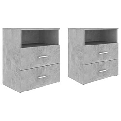 vidaXL Tables de chevet 2 pcs Gris béton 50x32x60 cm