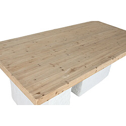 Avis Pegane Table à manger, table de repas rectangulaire en bois naturel et résine blanc - longueur 180 x profondeur 90 x Hauteur 77 cm