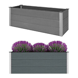 Maison Chic Jardinière,Lit surélevé de jardin - Bac à fleurs - pot de fleur WPC 150x50x54 cm Gris -GKD73045