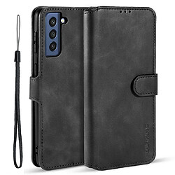 Dg.Ming Etui en PU Style rétro avec support noir pour votre Samsung Galaxy S21 FE