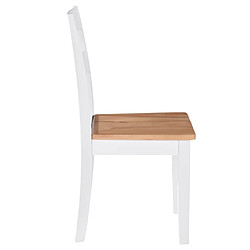 Acheter Decoshop26 Lot de 2 chaises de salle à manger cuisine design classique bois d'hévéa massif blanc CDS020162