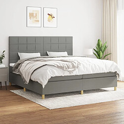 Maison Chic Lit Adulte - Lit simple Lit à sommier tapissier avec matelas moelleux - Meuble de Chambre - Gris foncé 200x200cm Tissu -MN12569