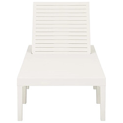 Avis Maison Chic Chaise longue | Transat Bain de soleil plastique blanc -GKD88912