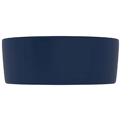 Avis vidaXL Lavabo rond de luxe Bleu foncé mat 40x15 cm Céramique