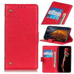 Wewoo Housse Coque Pour Galaxy S11E Boucle en cuivre Rétro Crazy Horse Texture cuir à rabat horizontal avec support et fentes cartes et portefeuille rouge