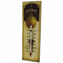 L'Héritier Du Temps Thermomètre Mural Décoratif en Celsius et Farenheit ou à Poser Motif "Floral Ancien" en Fer et Papier Vernis 0,5x8x25cm