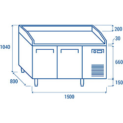 COOLHEAD Table Pizza Réfrigérée 2 Portes - Profondeur 800 - Cool Head