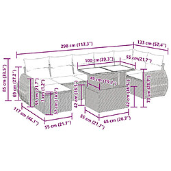 vidaXL Salon de jardin avec coussins 8 pcs beige résine tressée pas cher