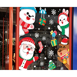 2pcs autocollant d'ornement de noël autocollant verre décoration autocollant autocollant de Noël aîné elk bonhomme de neige autocollant