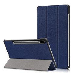 Etui en PU avec support tri-pliure bleu pour votre Samsung Galaxy Tab S7 FE T736