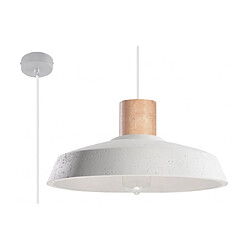 Luminaire Center Suspension AFRO ciment/bois blanc/bois naturel 1 ampoule