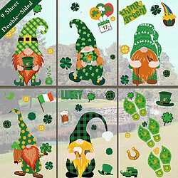 Avis Autocollants De Porte De Jour De La Saint-Patrick Décorations En Verre D'empreinte De Nain Style 1