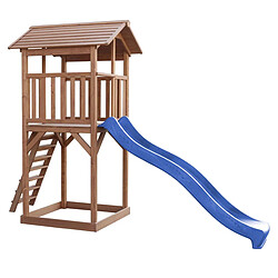 Acheter AXI Beach Tower Aire de Jeux avec Toboggan en bleu & Bac à Sable | Grande Maison enfant extérieur en marron | Cabane de Jeu en Bois FSC