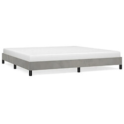 Maison Chic Lit adulte - Lit simple Cadre de lit,Structure du lit Contemporain Gris clair 200x200 cm Velours -MN42256