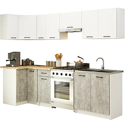 AKORD Ensemble De Cuisine Blanc / Gris 300x203x46 cm