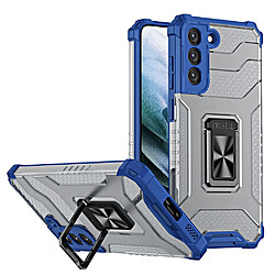 Ozzzo crystal ring coque kickstand tough rugged cover pour samsung galaxy s22 bleu