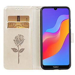 Wewoo Housse Coque Étui en cuir PU à rabat horizontal relief rose pour Huawei Honor 8A / Y6 2019avec support et fentes cartes et portefeuille or pas cher