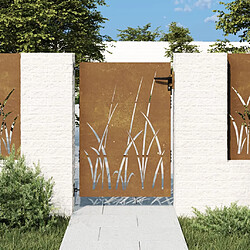 vidaXL Portail de jardin 85x150 cm acier corten conception d'herbe 