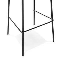 Mes Chaise de bar 49x45x105 cm en PU marron et piétement noir pas cher