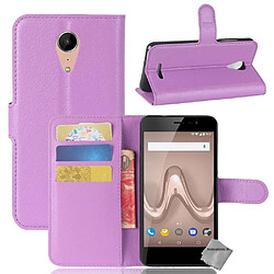 Htdmobiles Housse etui portefeuille pour Wiko Tommy 2 Plus + verre trempe - MAUVE