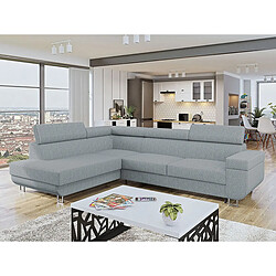 Palozi Sofa Canapé d'angle Gauche Fonti en velours côtelé - 5 places - Gris