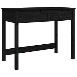 vidaXL Bureau avec tiroirs Noir 100x50x78 cm Bois massif de pin