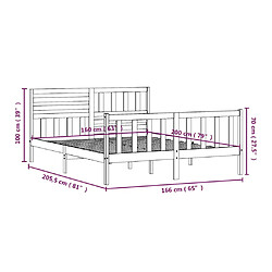 vidaXL Cadre de lit sans matelas blanc bois massif 160x200 cm pas cher