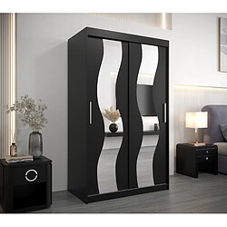 Abiks Meble Armoire Sewilla à portes coulissantes 200/120/62 2 portes (noir/noir)