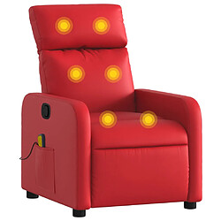 vidaXL Fauteuil de massage inclinable rouge similicuir