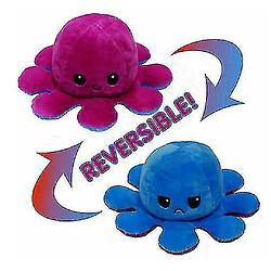 Avis Universal Amusant double face flip réversible poulpe mignon animal en peluche (violet bleu)