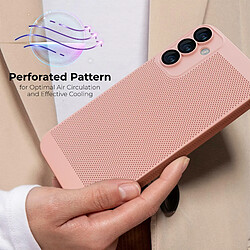 Avis Moozy VentiGuard Coque de téléphone pour Samsung A34 5G Rose Pastel – Housse respirante avec motif perforé pour la circulation de l'air, ventilation, anti-surchauffe