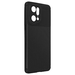 Avizar Coque Oppo Find X5 Pro Effet Carbone Souple Antidérapant Noir